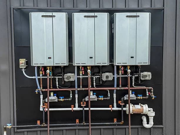 Tankless and traditional tank water heaters side by side for comparison